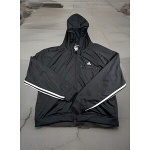 VTG Adidas Originals Under Arm 3 Stipe Jacket Women XL Full Zip‎ Hoodie EUC